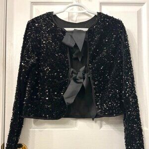 Uncovered back black sequin top